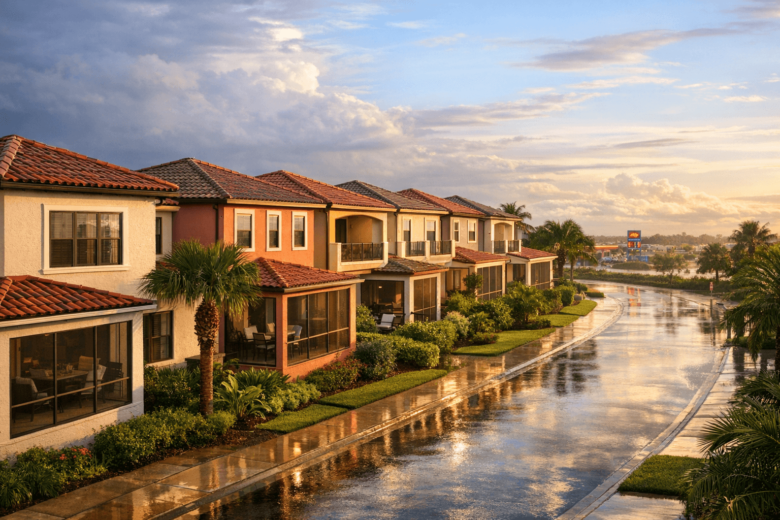 Gulf Coast townhomes after rain as oil and mortgage markets reverse